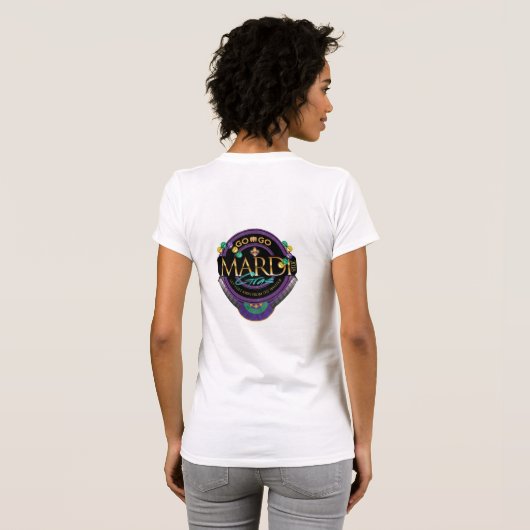 GO-GO Mardi Gras Women's Tshirt (Achterkant volledig)