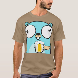 Go gopher softwareontwikkelaar drink bier t-shirt