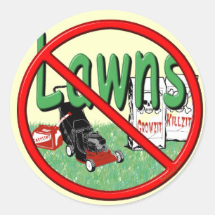 Go Green Anti-Lawn Ronde Sticker