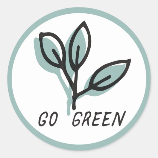 Go green Milieubewustzijn Sticker (Voorkant)