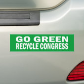 Go Green Recyclen Congress Sticker (Op auto)