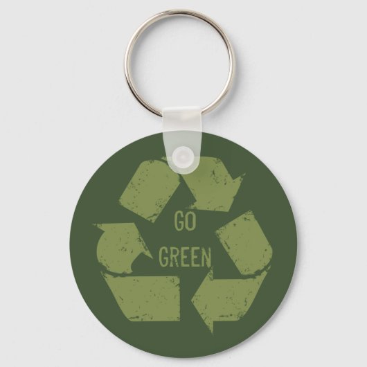 Go Green Recyclen Logo Sleutelhanger (Voorkant)