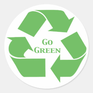 Go Green Recyclen symboolgeschenken Ronde Sticker