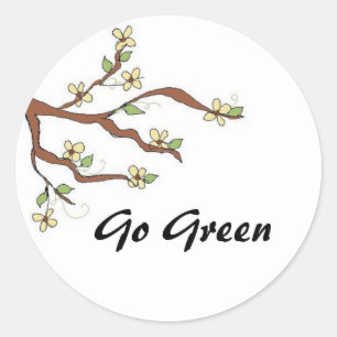Go Green Tak met Knoppen Ronde Sticker