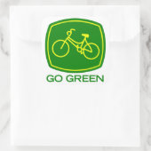 Go Green Vierkante Sticker (Tas)