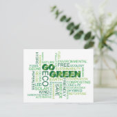Go Green Word Cloud Briefkaart (Staand voorkant)