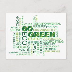 Go Green Word Cloud Briefkaart