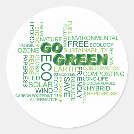 Go Green Word Cloud Sticker (Voorkant)