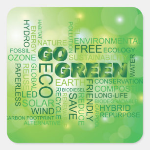 Go Green Word Cloud Sticker