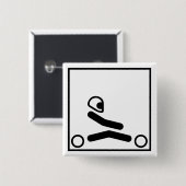 Go Kart-afbeelding Vierkante Button 5,1 Cm (Voorkant /achterkant)