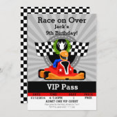 Go Kart Anniversaire Fête Invitation (Devant / Derrière)