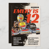 Go Kart Anniversaire Fête Invitation (Devant / Derrière)