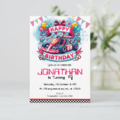 Go Kart Anniversaire Red Racing Invitation voiture (Debout devant)