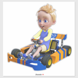 Go-Kart Boy Sticker