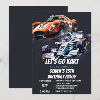 Go Kart Invitation d'anniversaire