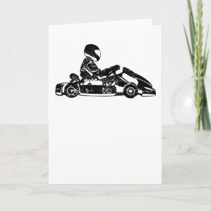 Go-kart Kart Racing Driver Karting Retro Gift Kaart