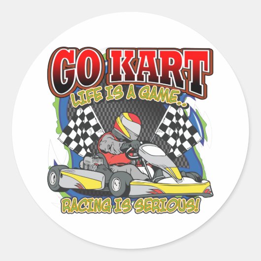 Go Kart Life Ronde Sticker (Voorkant)