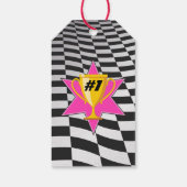 Go Kart Racing Auto Meisjes Verjaardagsfeest Cadeaulabel (Achterkant)