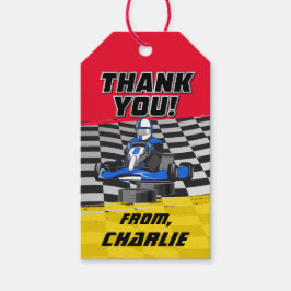 Go Kart Racing Auto Verjaardagsfeest Cadeaulabel
