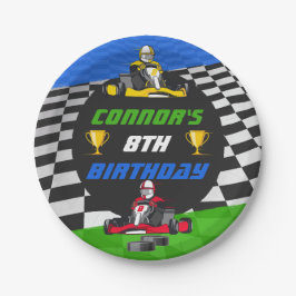 Go Kart Racing Auto Verjaardagsfeest Papieren Bordje