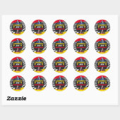 Go Kart Racing Auto Verjaardagsfeest Ronde Sticker (Vel)