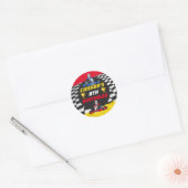 Go Kart Racing Auto Verjaardagsfeest Ronde Sticker (Envelop)