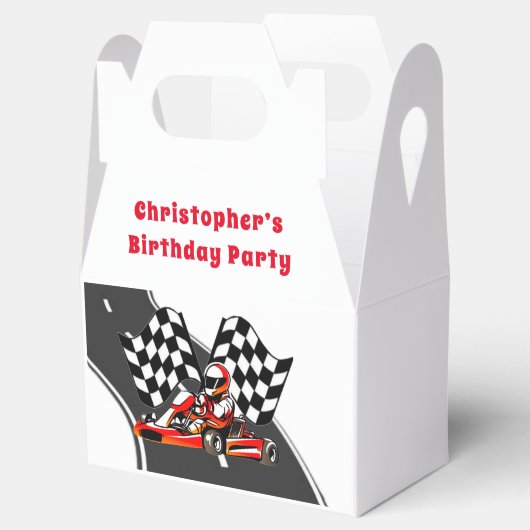 Go Kart Racing Boy Verjaardagsfeestje Bedankdoosjes (Geopend)