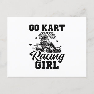 Go Kart Racing Girl   Go-Kart Driver Cadeidee Briefkaart