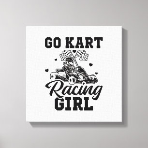 Go Kart Racing Girl   Go-Kart Driver Cadeidee Canvas Afdruk
