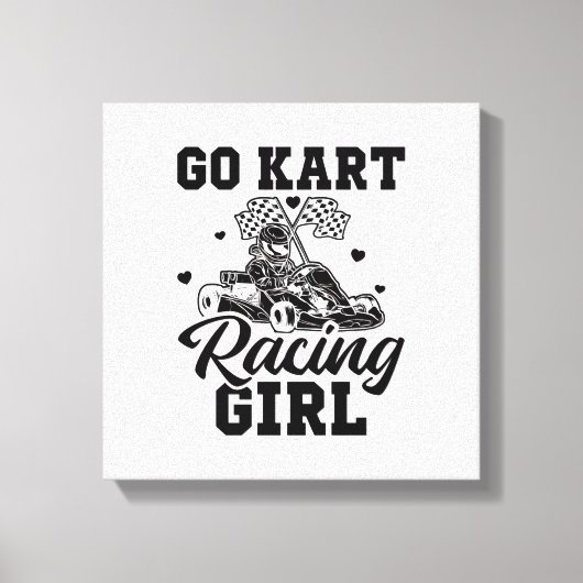 Go Kart Racing Girl | Go-Kart Driver Cadeidee Canvas Afdruk (Voorkant)