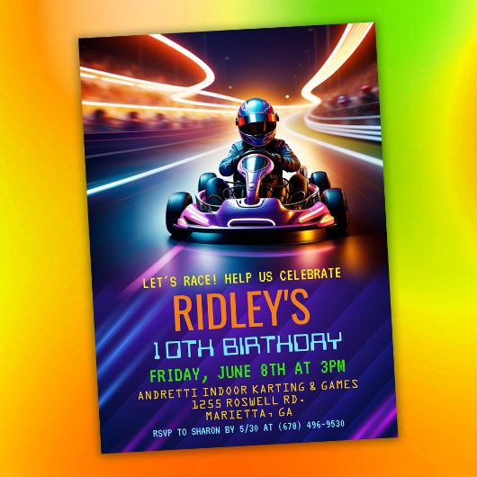 Go Kart Racing Verjaardag Kaart