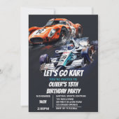 Go Kart Uitnodiging voor verjaardag (Voorkant)