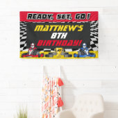 Go Kart Verjaardagsfeestje Racing Spandoek (Insitu)