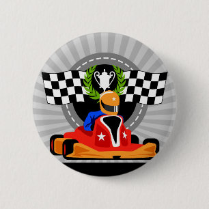 Go Kart verjaardagsgunst cadeau Ronde Button 5,7 Cm
