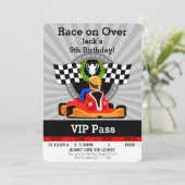 GO KART Verjaardagsuitnodiging! Kaart (Staand voorkant)