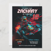 Go Kart verjaardagsuitnodiging | Racing Invite Kaart (Voorkant)