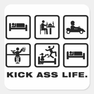 Go-Kart Vierkante Sticker