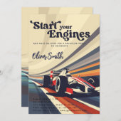 Go Karting Go Kart Racing Car vrijgezellenfeest Kaart (Voorkant / Achterkant)