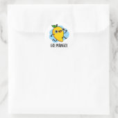 Go Mango Grappige Hardlopen Mango Pun Ronde Sticker (Tas)