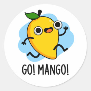 Go Mango Grappige Hardlopen Mango Pun Ronde Sticker