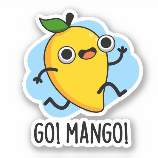 Go Mango Grappige Hardlopen Mango Pun Sticker (Voorkant)