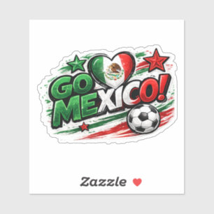 GO MEXICO Voetbalfan Mexicaanse Trots Voetbal Sticker