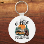 Go Outside Worst Case You Get Eaten  Sleutelhanger (Voorkant)