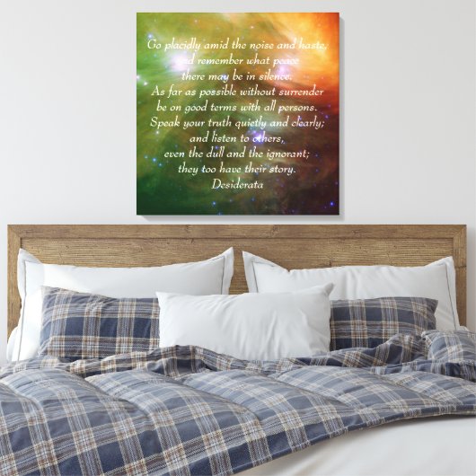 Go Placently Desiderata Canvas Afdruk (Insitu (Slaapkamer))