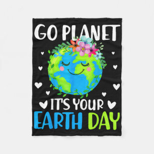 Go Planet is Your Earth Day 22 april voor vrouwen Fleece Deken