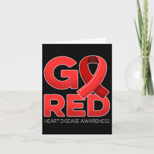 Go Red Heart Disease Awareness Red Ribbon Survivor Kaart