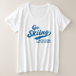 Go Skiing – Minimal Winter Sports Typography Desig Grote Maat T-shirt