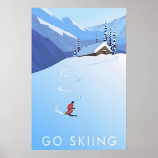 Go Skiing Travel Poster