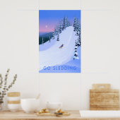 Go Sledding Travel Poster (Cuisine)
