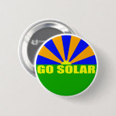 Go Solar (Groene zonsopgang Button) Ronde Button 5,7 Cm (Voorkant /achterkant)